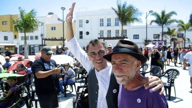 Juan Carlos Monedero en un acto de Podemos en Fuerteventura