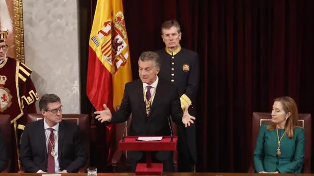 El presindente de Aregntina, Mauricio Macri, durante su intervención este miércoles en el Congreso