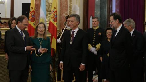 Los presidentes de Congreso y Senado reciben a Macri en la Cámara baja