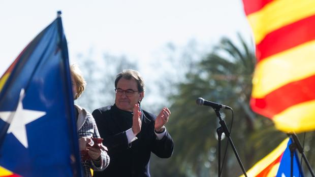 Artur Mas, en la manifestación por el 9-N, en febrero de 2017