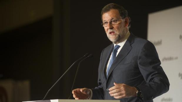 Rajoy durante una conferencia pronunciada en Barcelona