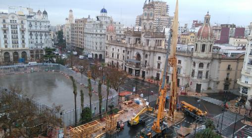 Imagen de la plaza del Ayuntamiento tomada este lunes