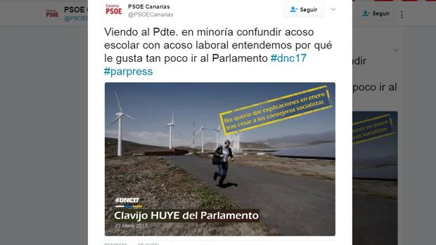 Perfil en Twitter del PSOE de Canarias