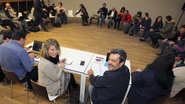 Carmen Santos y Pablo Fernández, ayer en el Consello Cidadán Autonómico