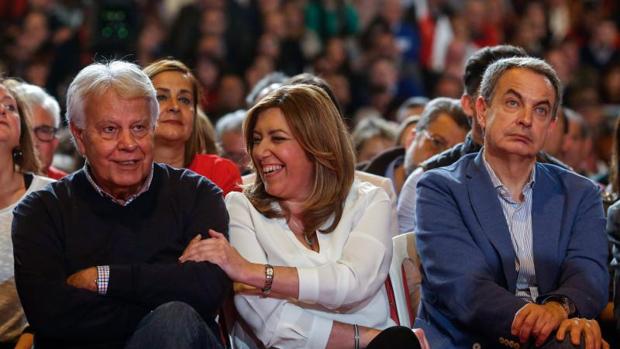 Felipe González, el pasado domingo en el acto de presentación de la candidatura de Susana Díaz