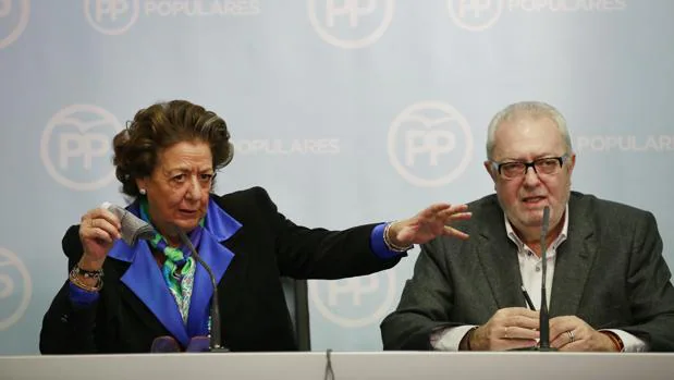 Rita Barberá y Pedro Agramunt, en la sede del PPCV