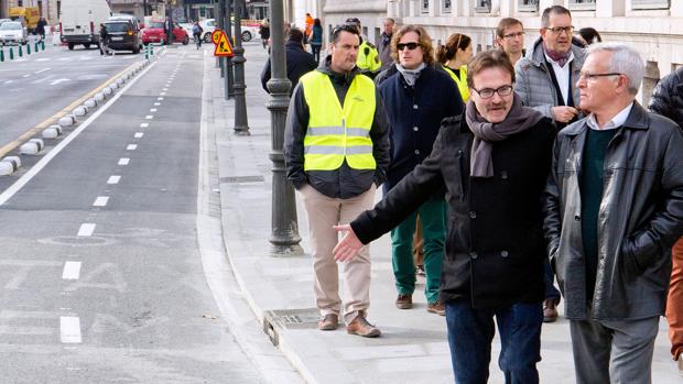 Imagen de archivo de Grezzi y Ribó en unas obras del carril bici de Valencia