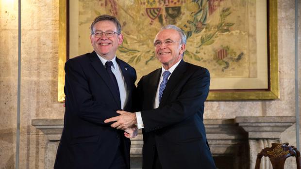 Imagen de Puig y Fainé tomada este viernes en el Palau de la Generalitat