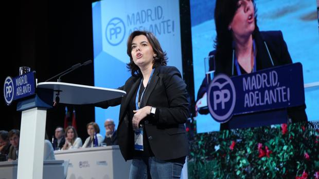 Soraya Sáenz de Santamaría durante el Congreso regional del PP en Castilla y León