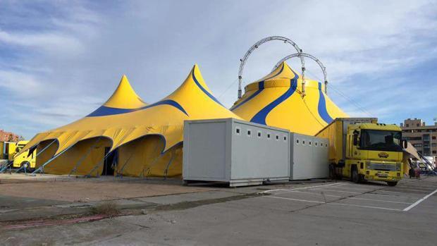 Carpa del circo instalado en Talavera