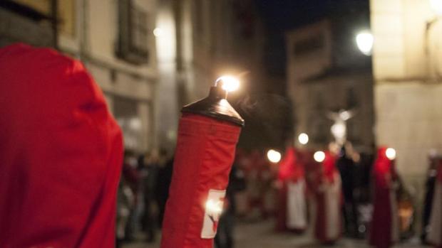 El Cristo de la Vega durante el Vía Crucis de este Lunes Santo