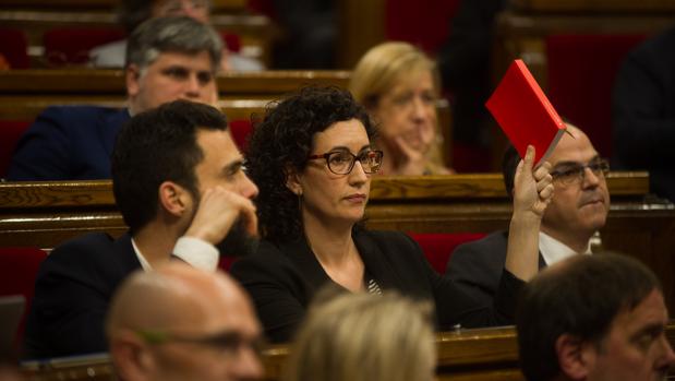 La portavoz de Junts Pel Sí, Marta Rovira, en el Parlament