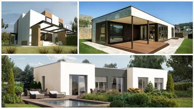 Imagen de varios modelos de viviendas prefabricadas
