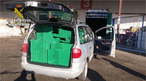 Vehículo cargado con cajas