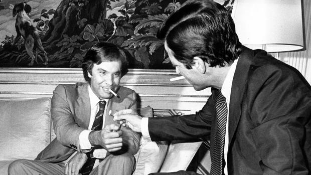 Felipe González y Adolfo Suárez, en una de sus fotos más icónicas, fechada el 25 de junio de 1977