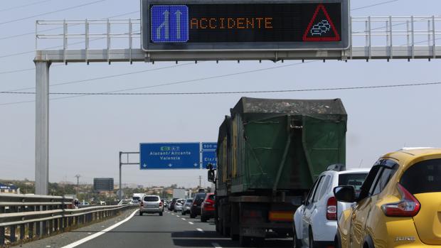 Imagen de este miércoles de la Autopista que une Alicante y Valencia