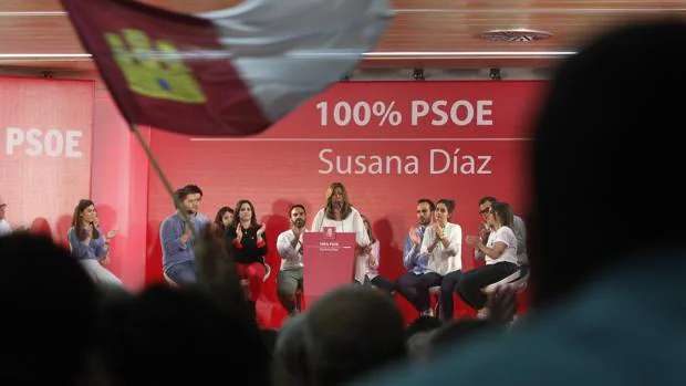 Susana Díaz, candidata a la secretaría general del PSOE, durante su mitín en Toledo