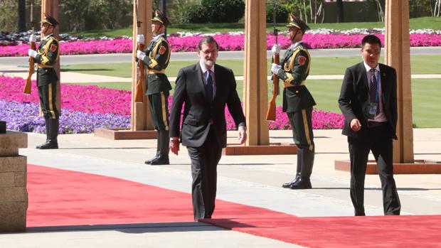 Mariano Rajoy, a su llegada al centro internacional de conferencias Yanqi Lake, en Pekín