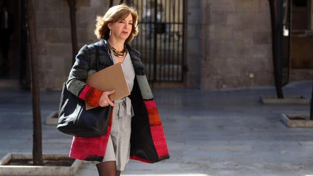 La consejera de Gobernación, Meritxell Borràs, a su llegada a una reunión de la Generalitat el martes pasado