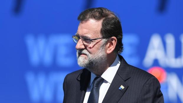 Mariano Rajoy, a su llegada este jueves a la nueva sede de la OTAN en Bruselas