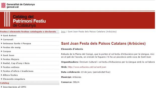 Imagen de la página web oficial de la Generalitat de Cataluña