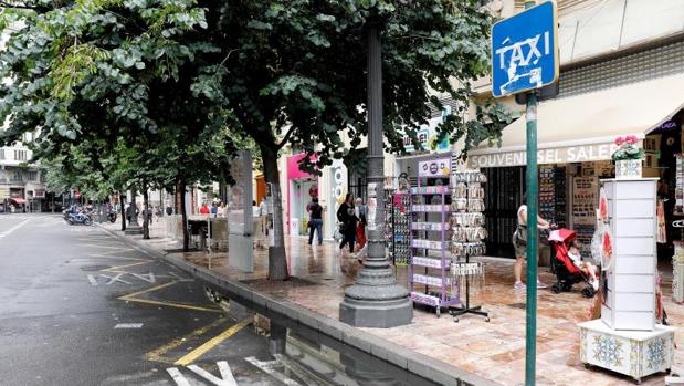 Una parada de taxi vacía en Valencia en la jornada de paro del pasado 30 de mayo