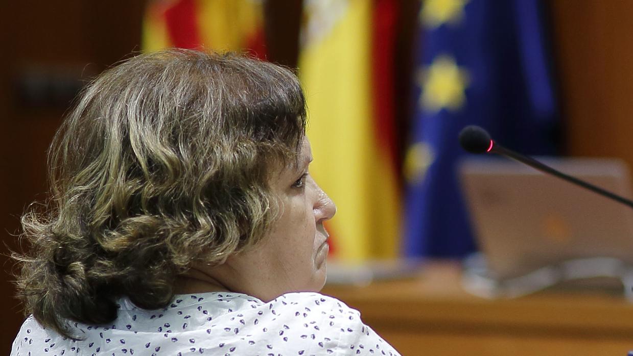 María del Carmen Alejandre, durante el juicio por el incendio de la residencia Santa Fe de Zaragoza