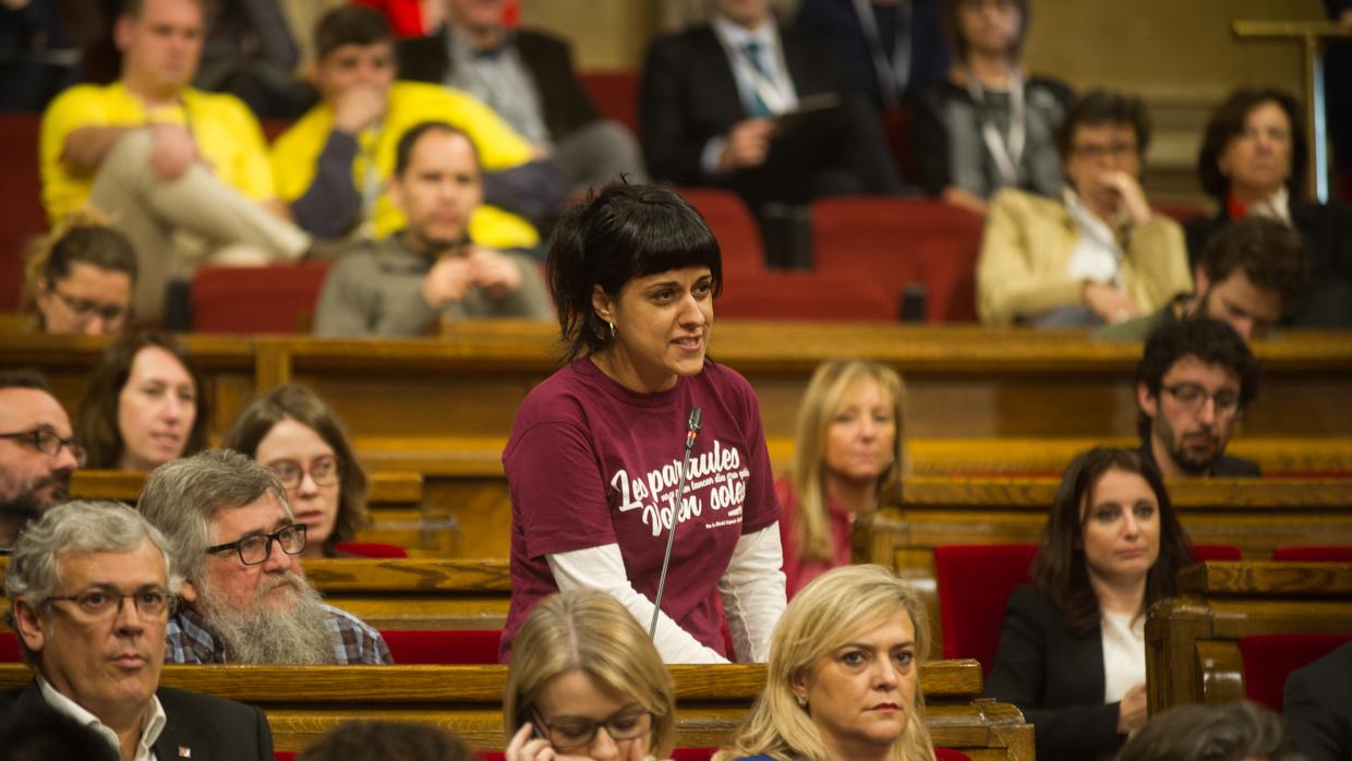 La diputada de la CUP, Anna Gabriel, en el Parlament