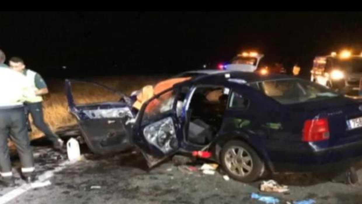 Uno de los coches afectados en el siniesto