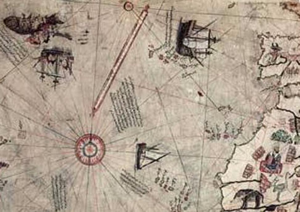 Mapa de Hājjī Mehmet, almirante, marino y cartógrafo turco en 1513