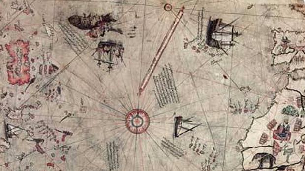 Mapa de Hājjī Mehmet, almirante, marino y cartógrafo turco en 1513