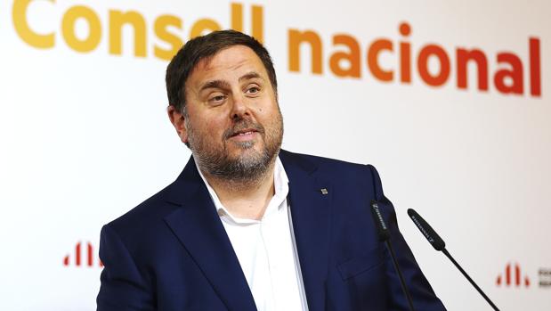 El vicepresidente del Govern, Oriol Junqueras, el pasado 17 de junio en una intervención ante el Consell Nacional de ERC