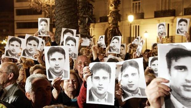 Imagen de archivo de una manifestación en honor a Miguel Ángel Blanco