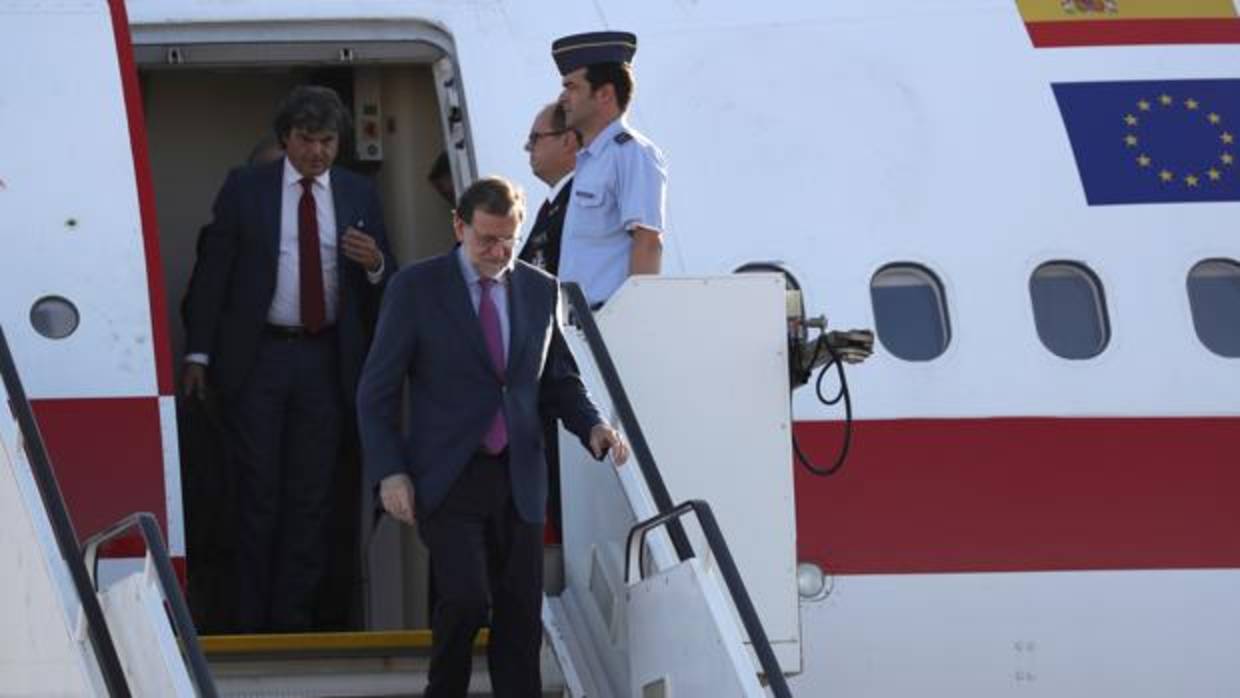Mariano Rajoy, al llegar a Hamburgo