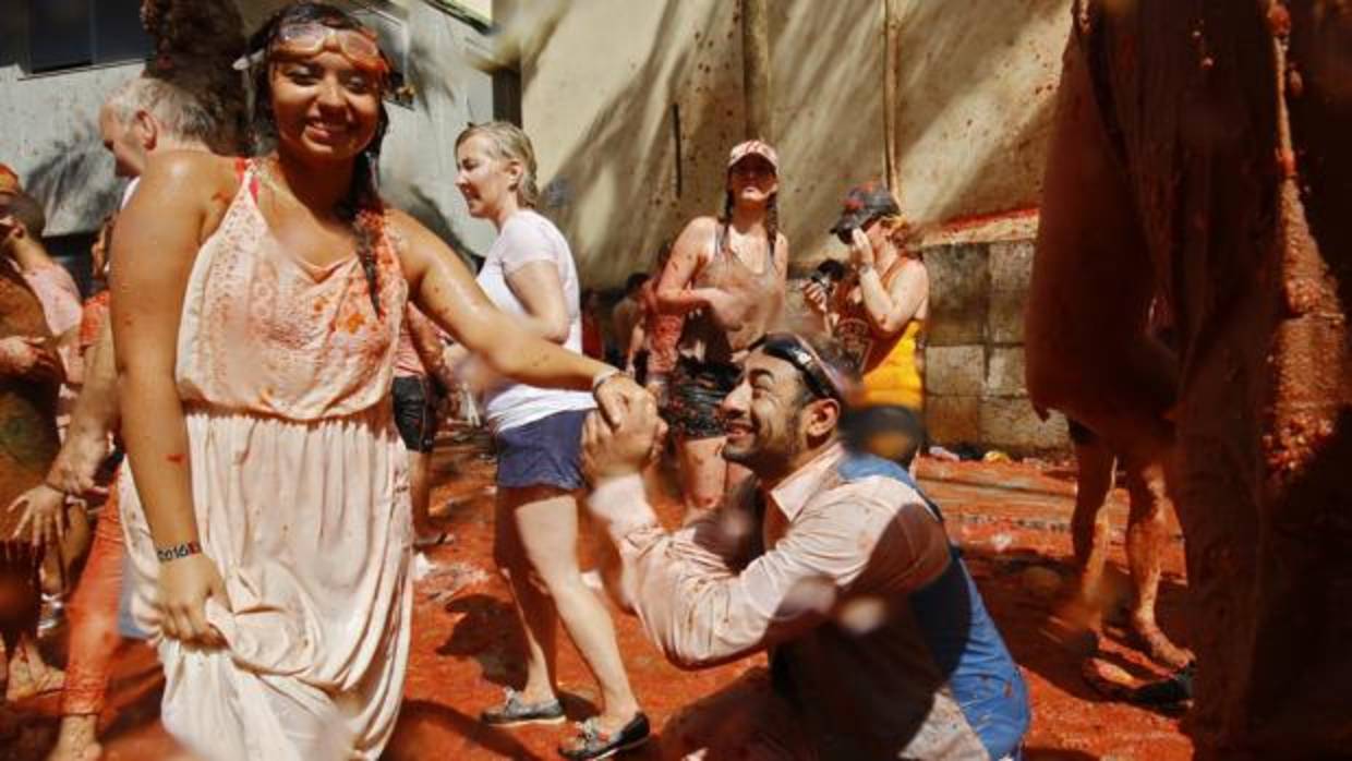 Imagen de la fiesta de la Tomatina de Buñol