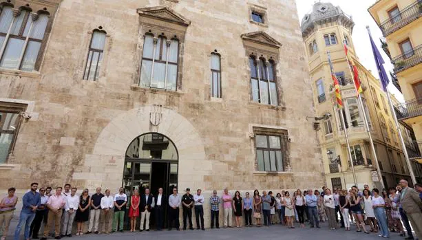 Imagen del acto celebrado frente al Palau de la Generalitat