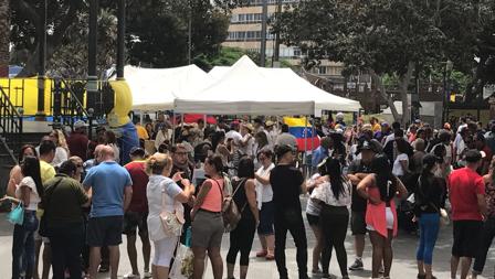 Cola para votar en el Parque San Telmo, en Las Palmas capital