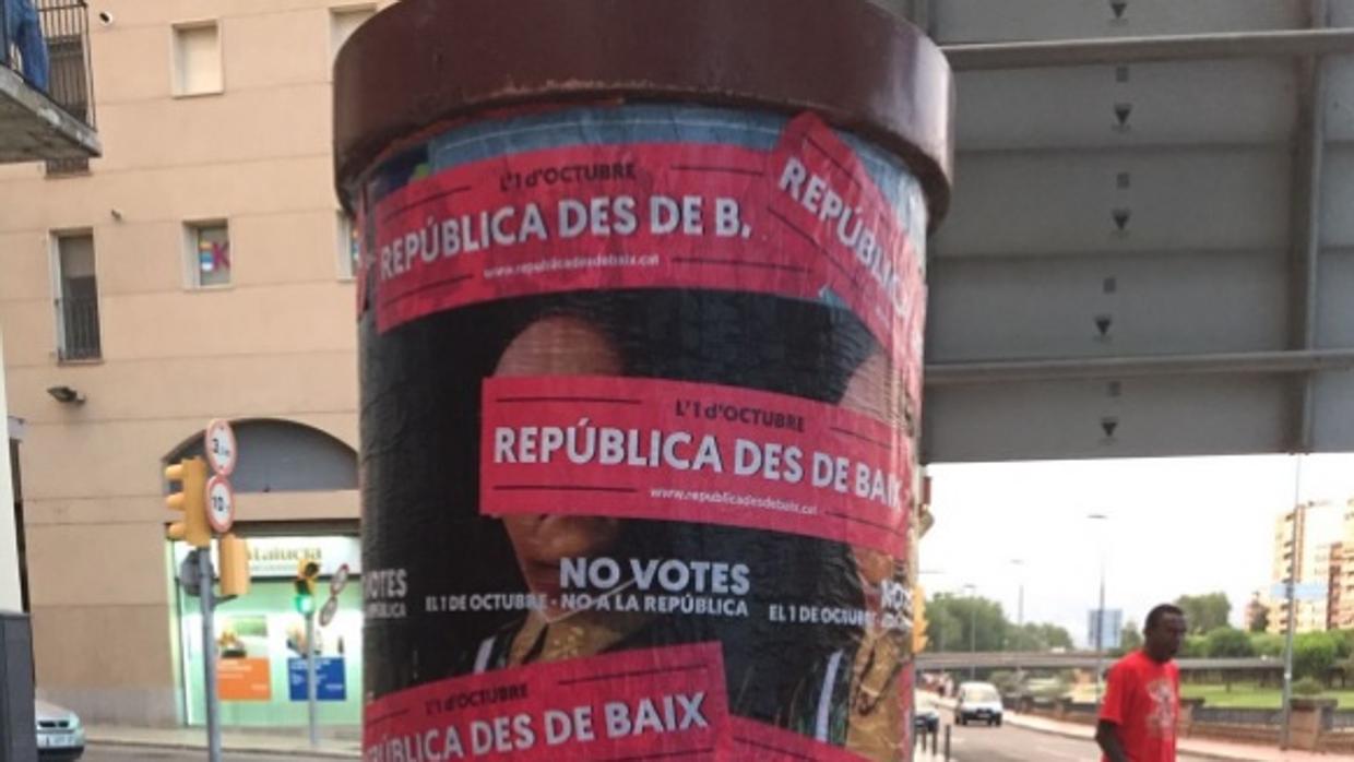 Los carteles de la campaña promovida por el grupo independentista «República des de baix»