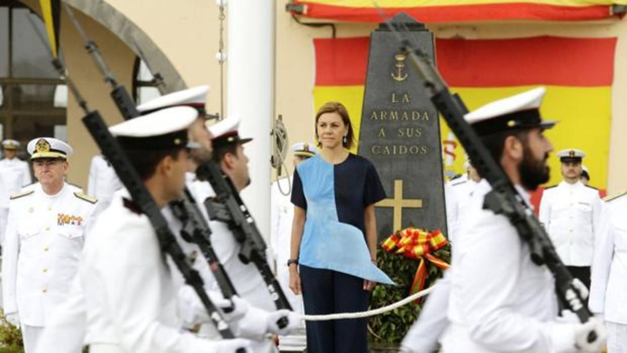 La ministra de Defensa este jueves en la capital grancanaria