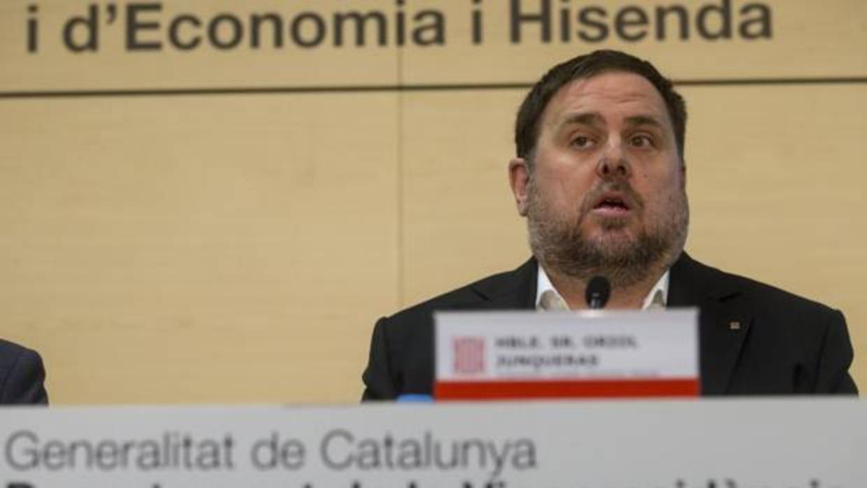 Junqueras, ayer durante una rueda de prenas