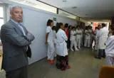 Trabajadores en una de las manifestaciones en el hospital de El Bierzo