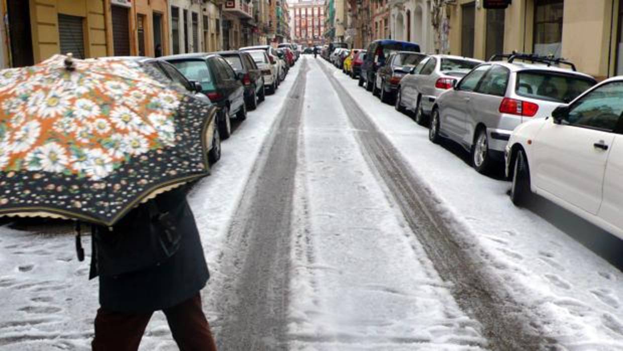 Imagen de archivo de una granizada en la ciudad de Valencia