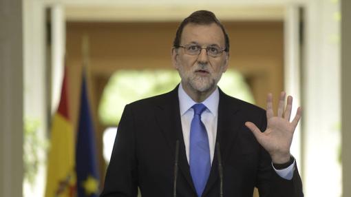 Mariano Rajoy, durante su intervención tras el consejo de ministros