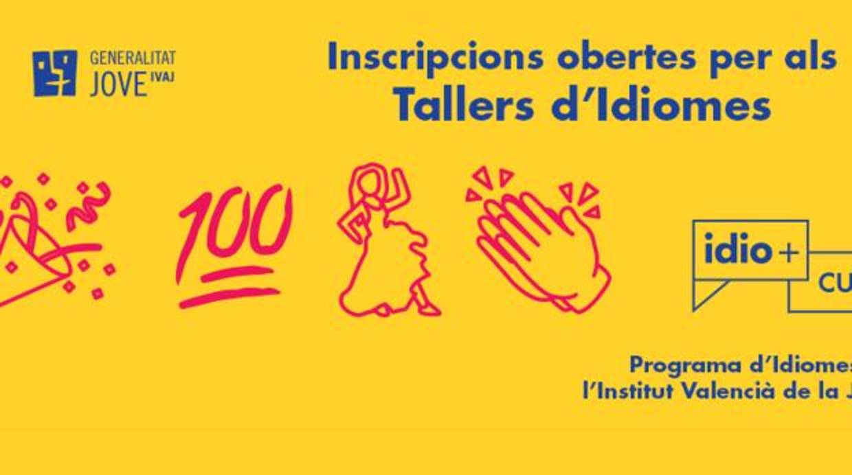 Imagen del cartel de inscripción a los talleres de idiomas