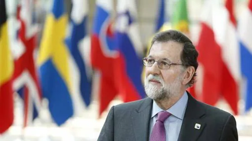 Rajoy a su llegada al Consejo Europeo de Bruselas del pasado mes de abril