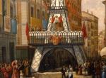 Este cuadro anónimo, que se encuentra en el Museo de la Ciudad, refleja la reproducción de la torre Eiffel en pleno centro madrileño