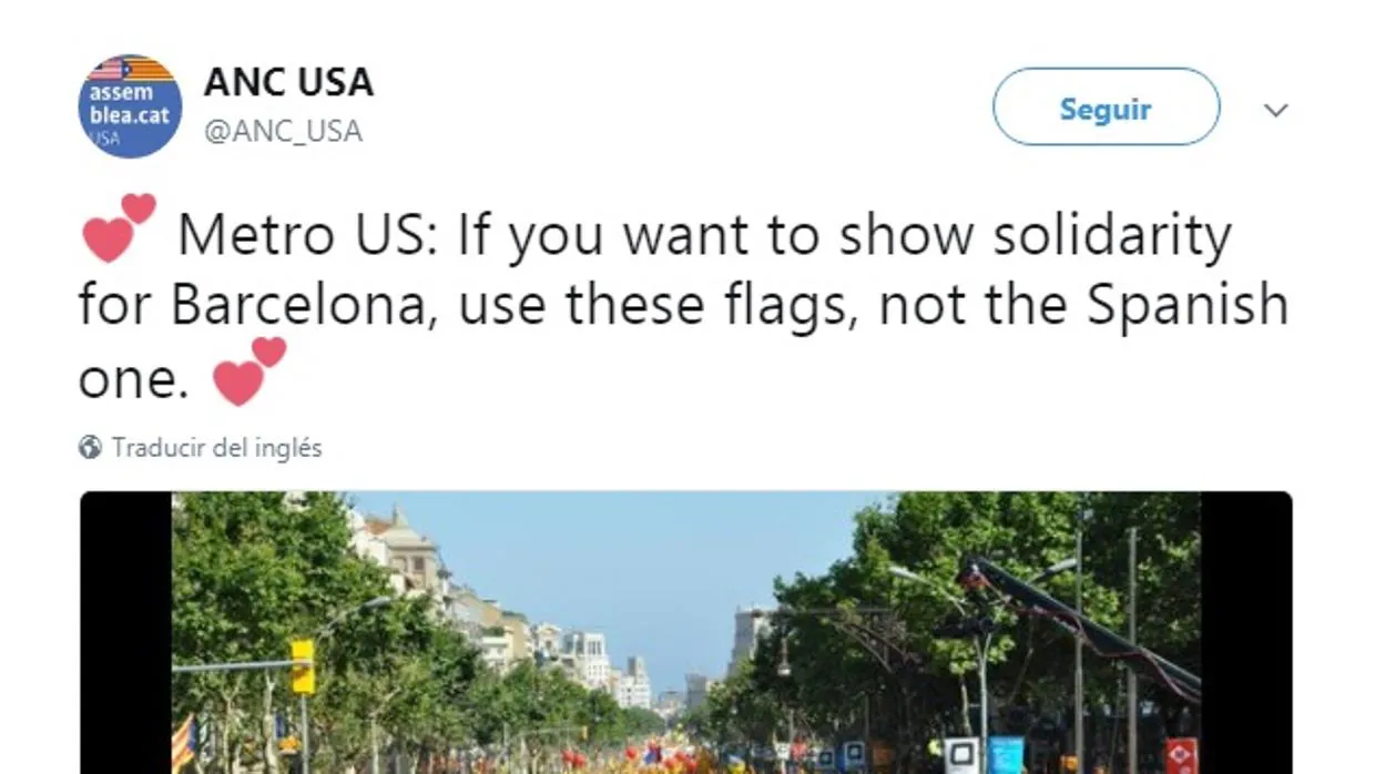 La ANC pide no usar la bandera de España para solidarizarse con los atentados