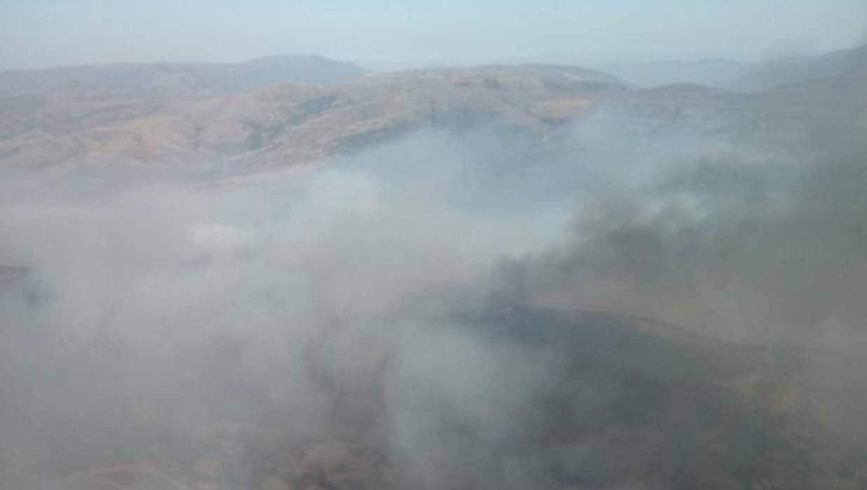 Imagen del incendio registrado en la localidad leonesa de Encinedo