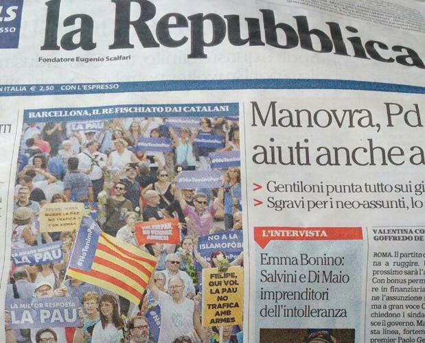 La prensa internacional cuestiona los gritos independentistas en la manifestación de Barcelona