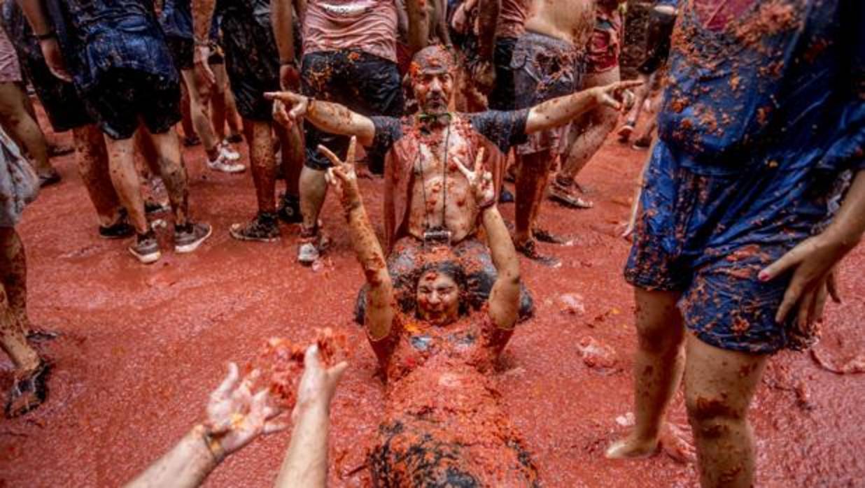 Imagen de la Tomatina celebrada este miércoles